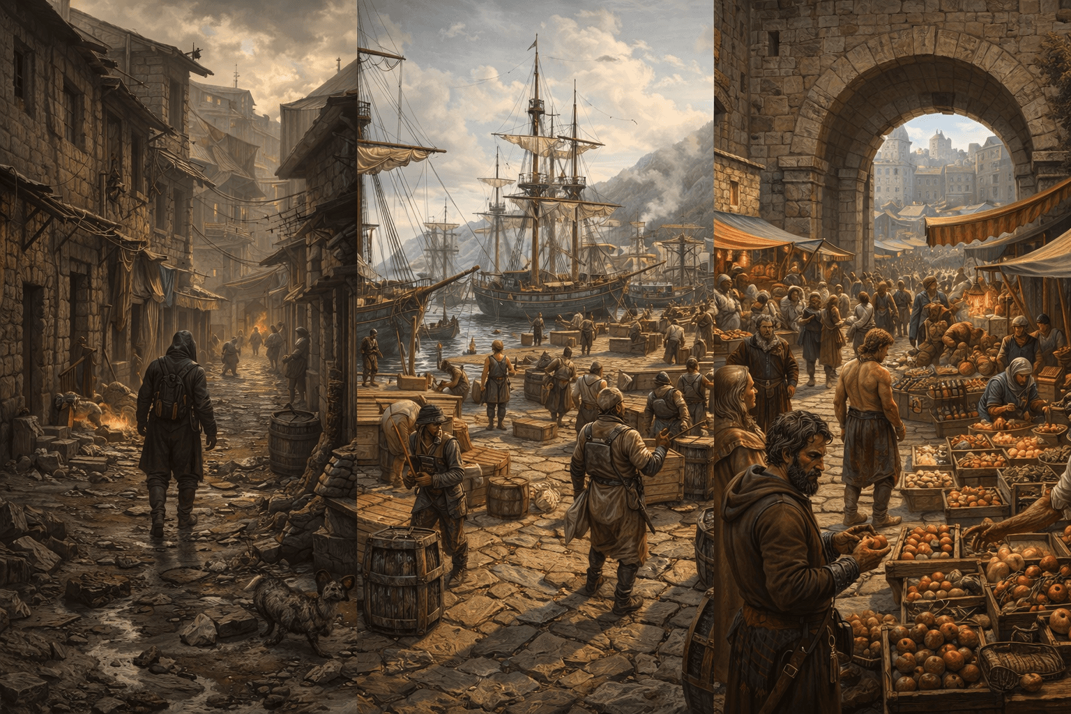 Slums, Docks and Wharves, and the Market District